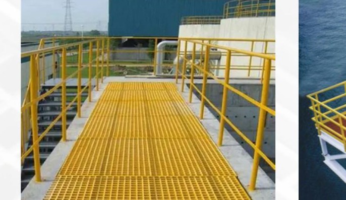FRP yellow grating walkway