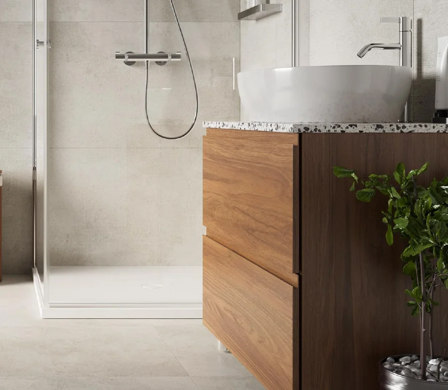 SPC stone decor bathroom