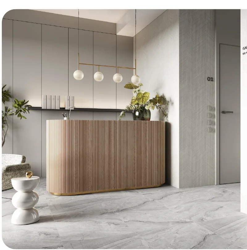 SPC stone flooring reception area